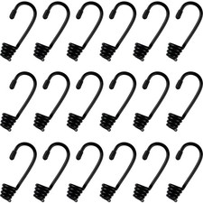 Ferraycle 20 Pieces 1/4 Inch Plastic Coated Bungee Cord Hooks Spiral Shock Co...