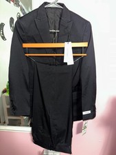 Calvin Klein Boy's Black 2 Piece Suit Jacket Flat Front Pants size 14