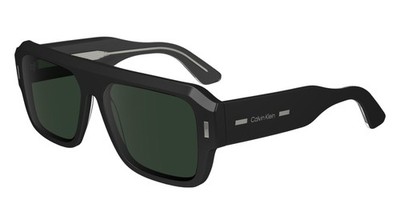 New Calvin Klein CK-24501S 001 Black Sunglasses with Green Lenses