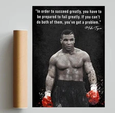 Mike Tyson Motivational Quotes Vintage Poster