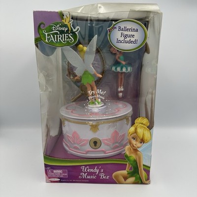 NEW RARE Disney Fairies Wendy s Music Box Tinker Bell Musical Jewelry Box w/ Key