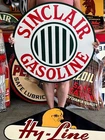 Vintage Old Style Sign Sinclair Gasoline NOT Porcelain Made in USA 30x30