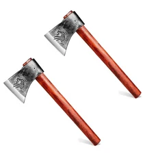 Throwing Axe Set 2pcs - Gift for Men Throwing & Daily Use Real Hatchet 16"