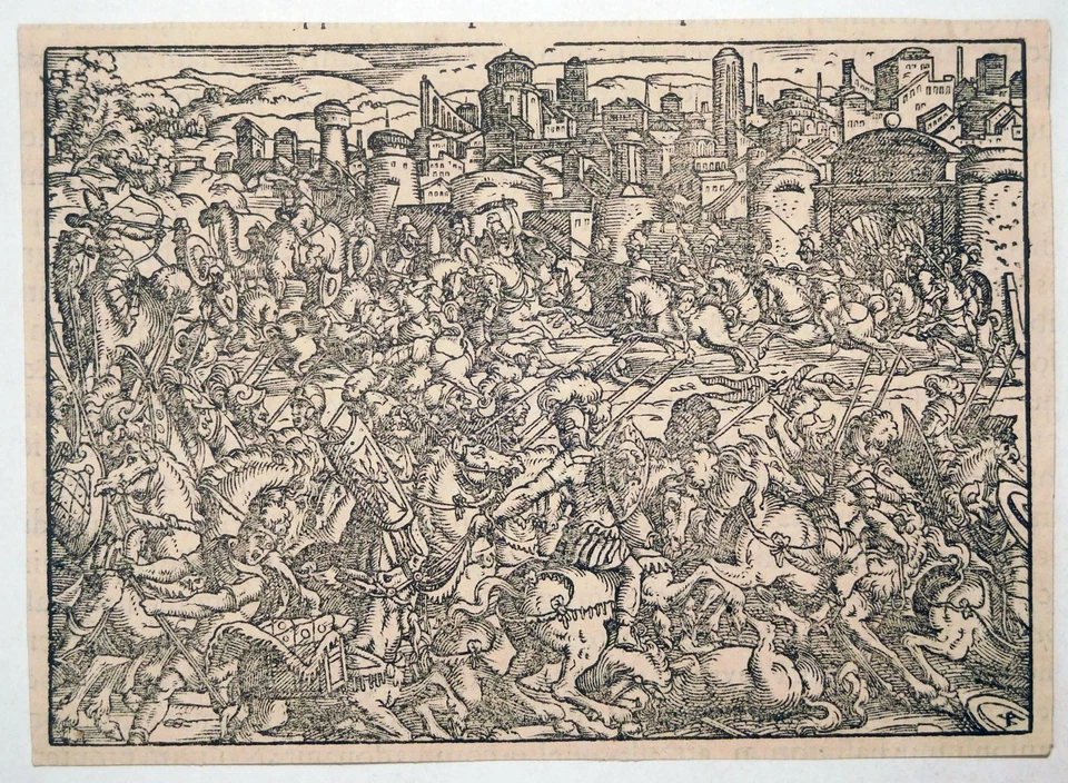 Holzschnitt, Antike Reiterschlacht, Jost Amman, Deutsch, 1568 NH 42.1-295 - Bild 2 von 4