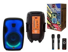 MR DJ FLAME3500LED - Pro Portable 15” 2-Way Full-Range Powered/Active DJ speaker