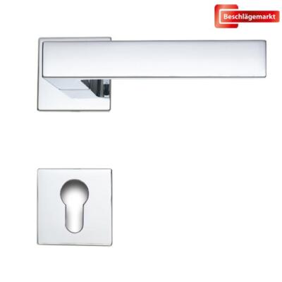 Linea Cali Corner Zincral Türdrücker Rosettengarnitur PZ chrom poliert Türgriff