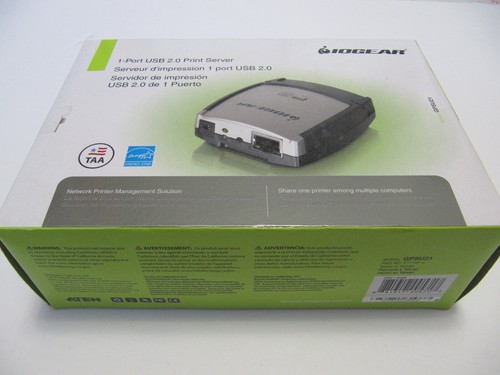 IOGear GPSU21 1-Port USB 2.0 Print Server w/ AC Adapter & USB Cable - Picture 2 of 8