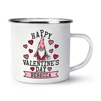 Personalisiert Happy Valentinstag Gonk Gnome Emaille Tasse Freundin Wife Liebe
