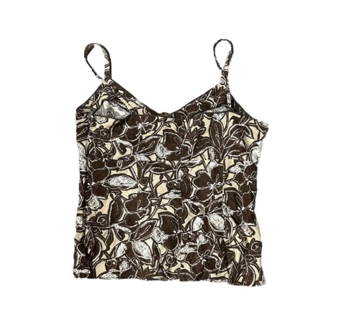 Camiseta sin mangas floral marrón Y2K Caslon  Foto 2 de 3