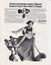 Bauer C-Royal Super 8 mm Camera - Original Magazine Print AD - 1970 - Girl