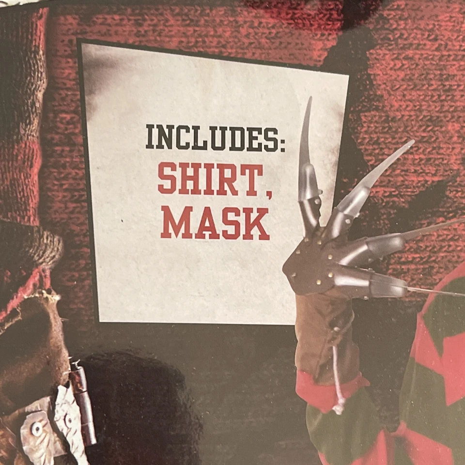 Freddy Krueger adult costume item #1231 A Nightmare on Elm Street Shirt Mask L - Image 4 of 4