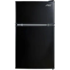 3.2 Cu Ft Two Door Mini Fridge With Freezer, Black, E-Star, ARM32D5ABB