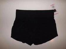 ACTIVE LIFE Womens Black Knit Shorts S Small Wide Waistband Exercise Lounge