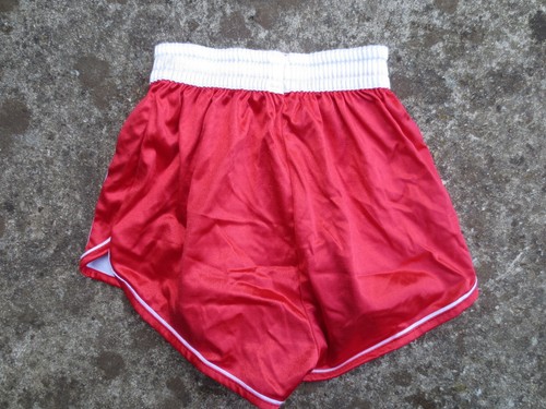 VINTAGE Short HEURTEFEU blanc rouge nylon made in France shinny 85 M rare - Picture 2 of 2