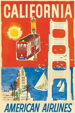 CALIFORNIA AMERICAN AIRVINTAGE STYLE PRINT/POSTER QUALITY PHOTO PAPER/CANVAS T78