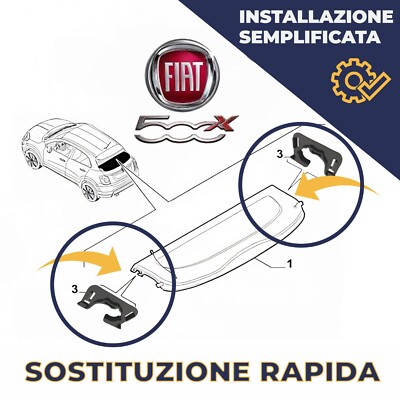 Gancio Supporto Cappelliera Per Fiat 500X - Originale Destro DX - Foto 8