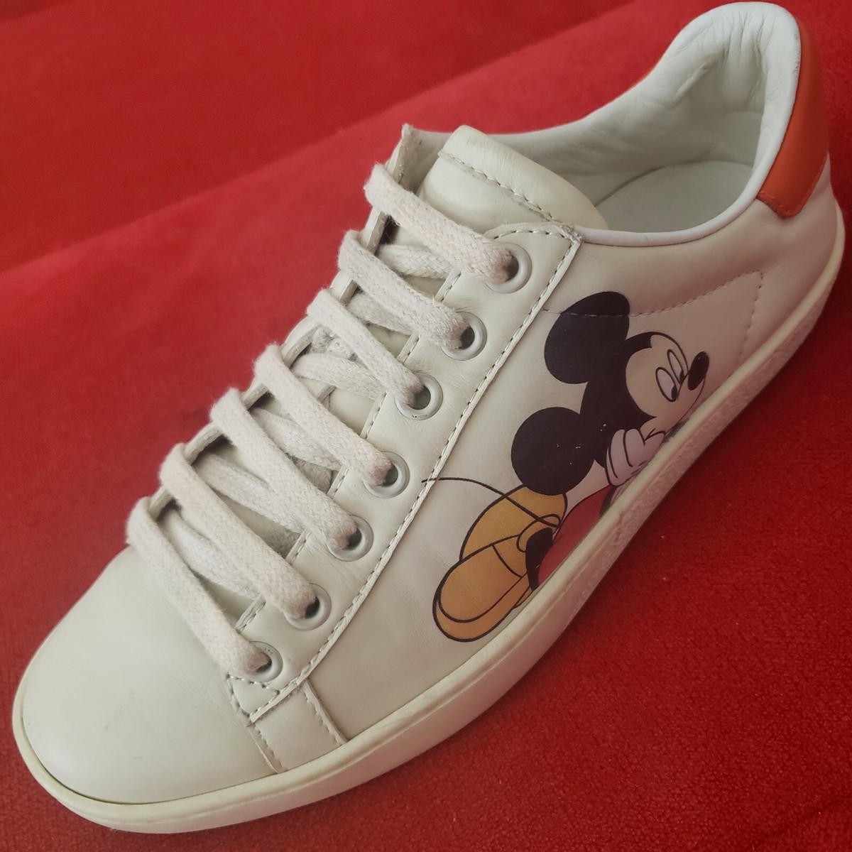 Gucci X Disney Women's Ace Mickey Mouse Low Top Sneakers Size 35