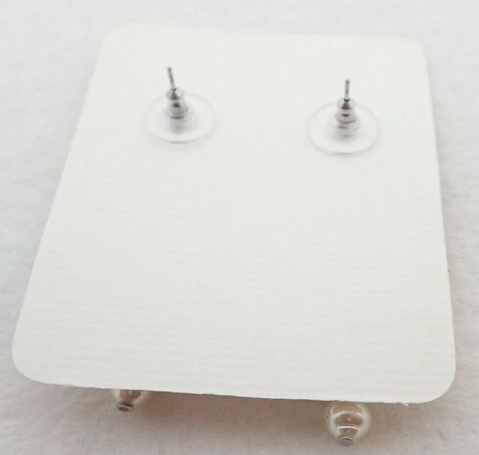 Pendientes colgantes Sweet Romance cristal estrás 2" perlas esmalte nuevos en caja en tarjeta Foto 3 de 4