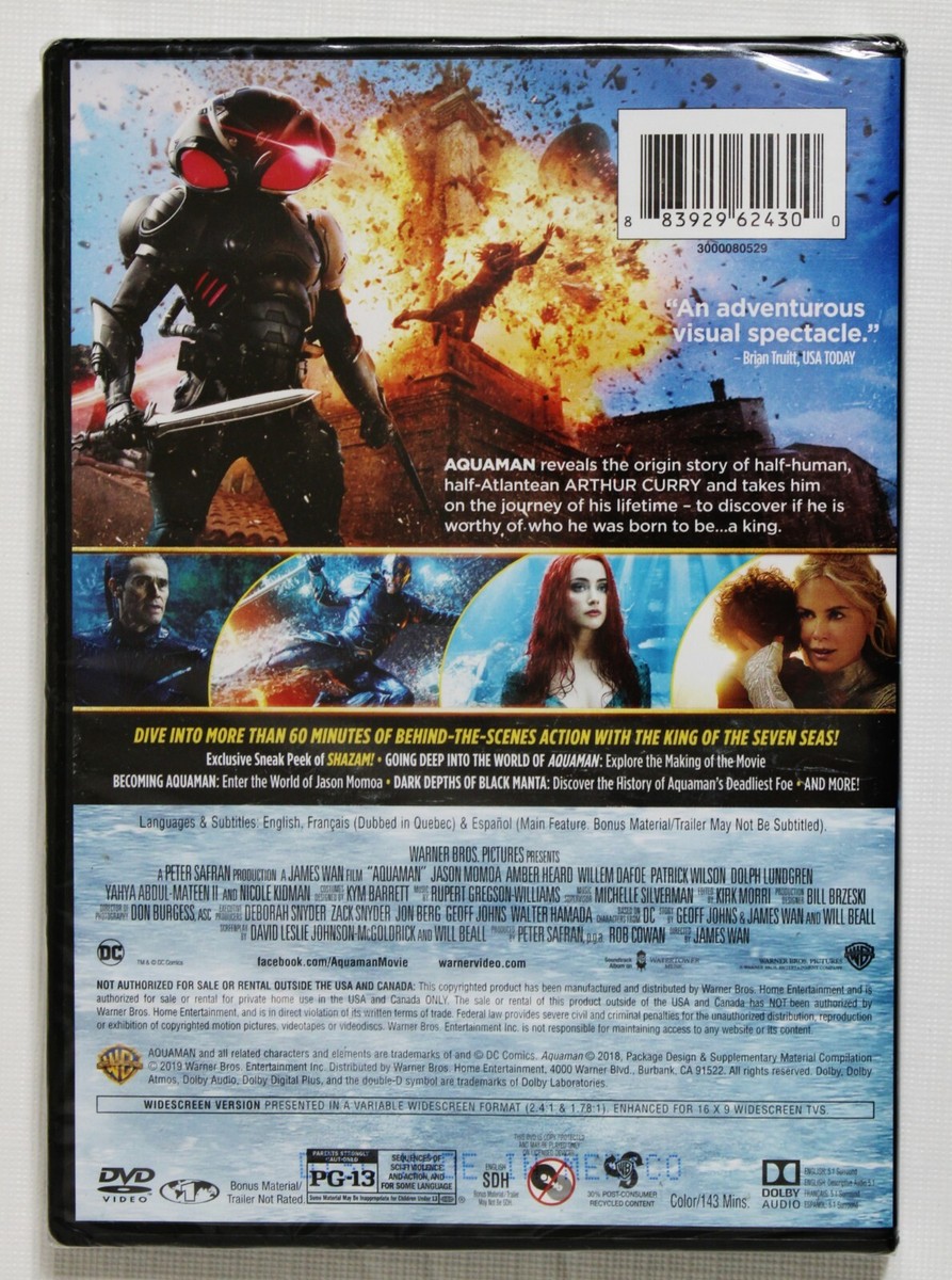 NEW SEALED DVD MOVIE DC'S AQUAMAN 2-DISC SPECIAL EDITION JASON