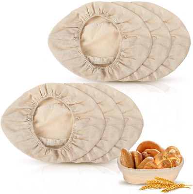 6 Pieces 10 Inch Bread Proofing Sourdough Basket Set Oval Dough Rise Baking Bowl