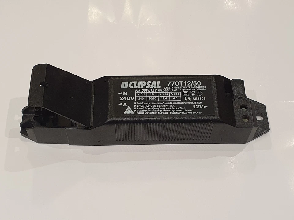 5x CLIPSAL 770T12/50 50W 12V Iron Core Transformer - Free Pickup Western Sydney - image 3 of 4