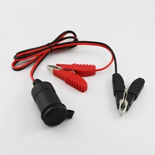 3ft 12V 24V Female Car Cigarette Lighter Socket to Battery Alligator Clip Cable