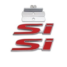 Chrome Red Si Logo Front Grille Emblem Car Lid Bagde Metal Sticker Sport Decal Chrome Red Si Logo Front Grille Emblem Car Lid Bagde Metal Sticker Sport Decal