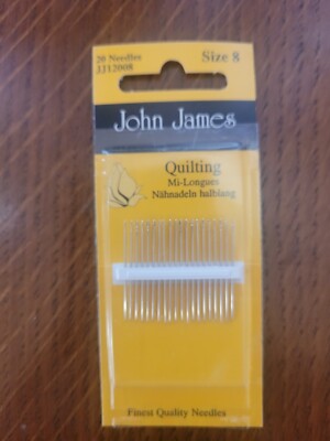 Size 8 Quilting Needles , John James,  New