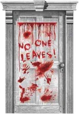 Asylum Dripping Blood Haunted House Carnival Halloween Party Door Decoration