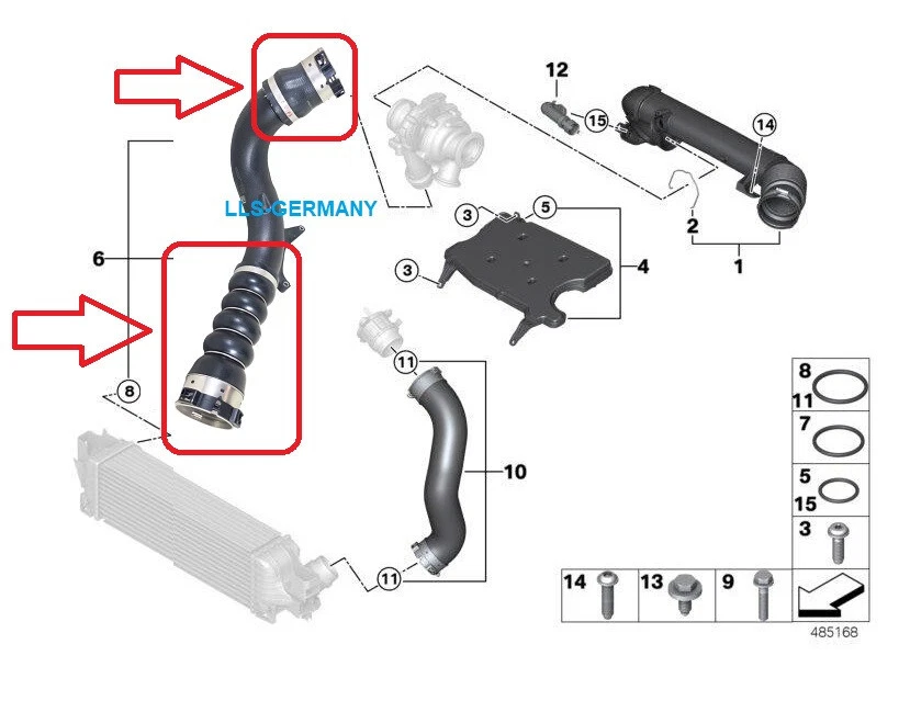 2x Ladeluftschlauch für BMW F40 F45 F46 F48 F39 F56 F54 F57 F60 11618585294 - Bild 10 von 10