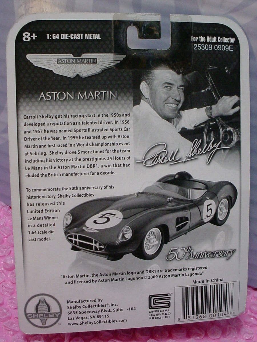 50TH Anniversary Shelby Collectibles ASTON MARTIN DBR1 ➽green