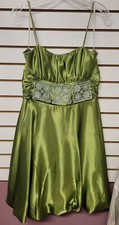 Thea Dora Prom Dress, #9169, Size 12, Green,  Applique Beaded Front Waistline