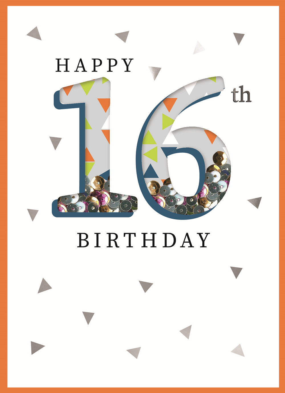 16th Birthday Loose Sequins Embellished Birthday Greeting Card Autograph Cards