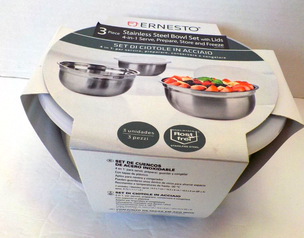 ERNESTO Stainless Steel Bowl Set with/Lids eBay