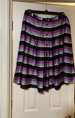 EMMA JAMES WOMEN’S SKIRT SIZE 14 MULTI-COLOR STRIPE BUTTON DOWN SKIRT - 第 1/9 張圖片