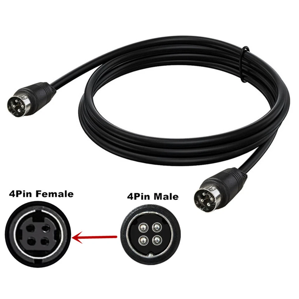Power DIN 4 Pin Cable Male to Male Power AC/DC MD Din 4 PIN Audio Speaker Cord - Image 3 of 4