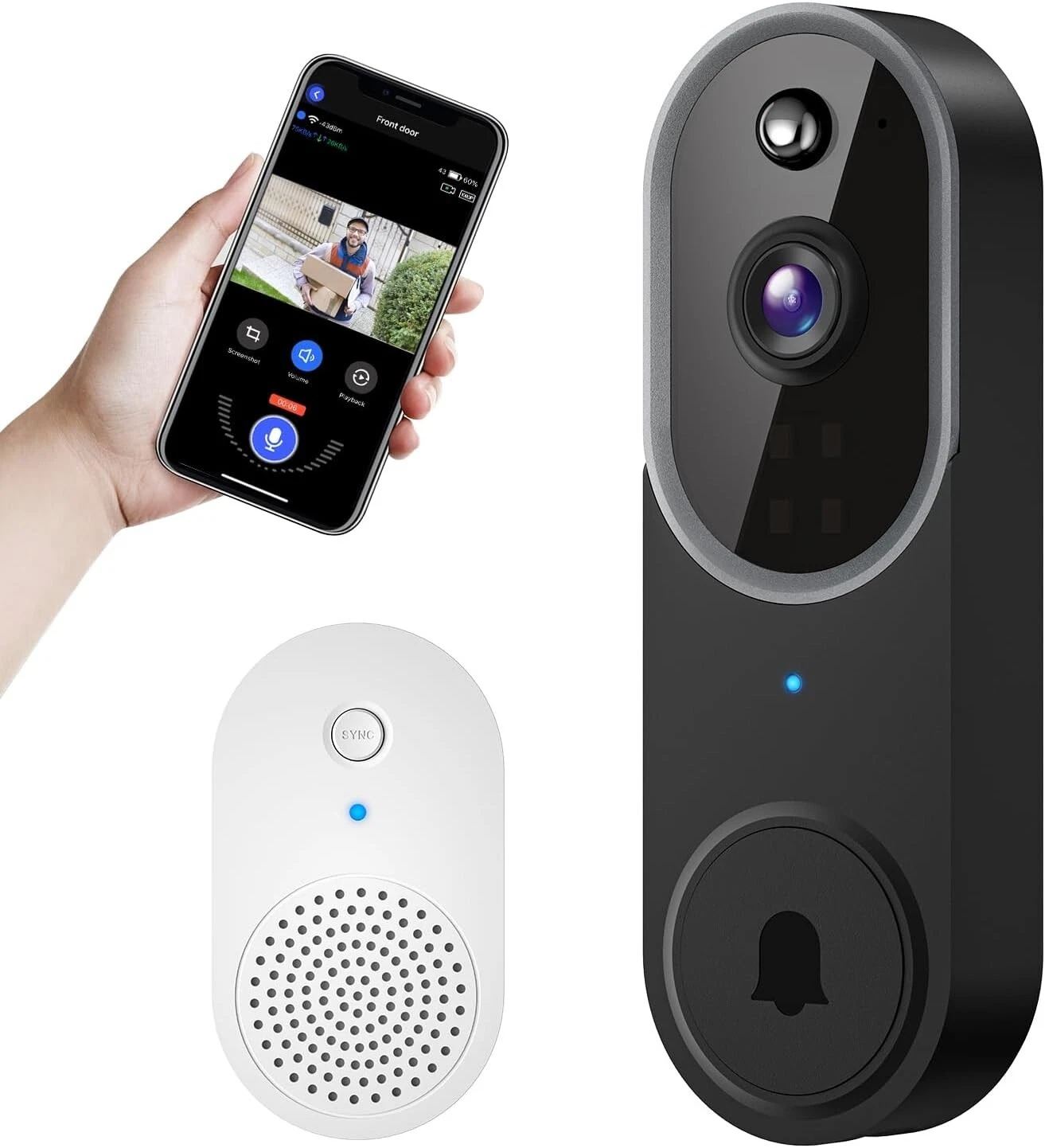 Ring Video Doorbell 1080p HD Camera WI-FI Night Vision Motion Detection Wireless