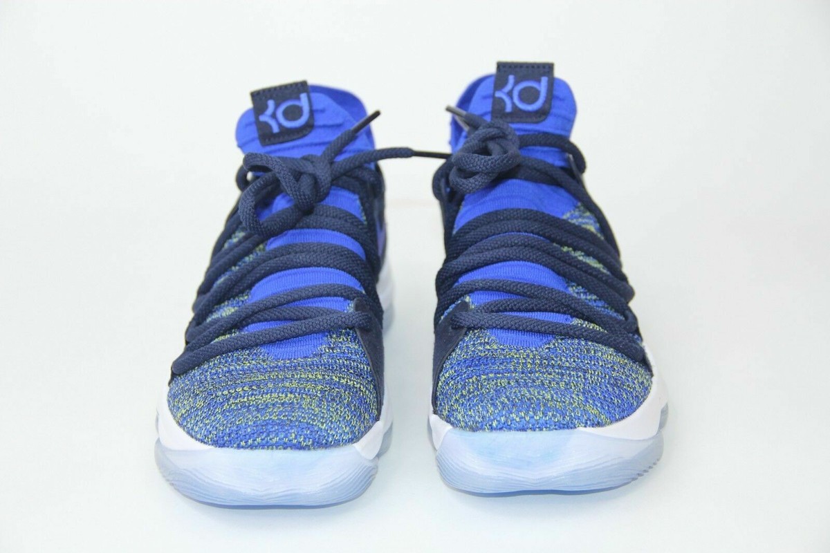 NIKE ZOOM KD10 NFS PE ID QS Racer Blue Navy White WARRIORS MEN Sz 8.5 Sneakers NIKE ZOOM KD10 NFS PE ID QS Racer Blue Navy Yellow White  main image 2