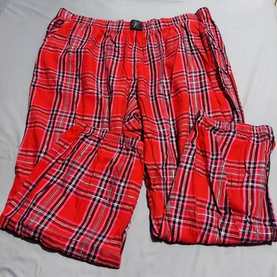 Victoria's Secret Women's Red Plaid Flannel Sleep Lounge Pants XXL Metallic