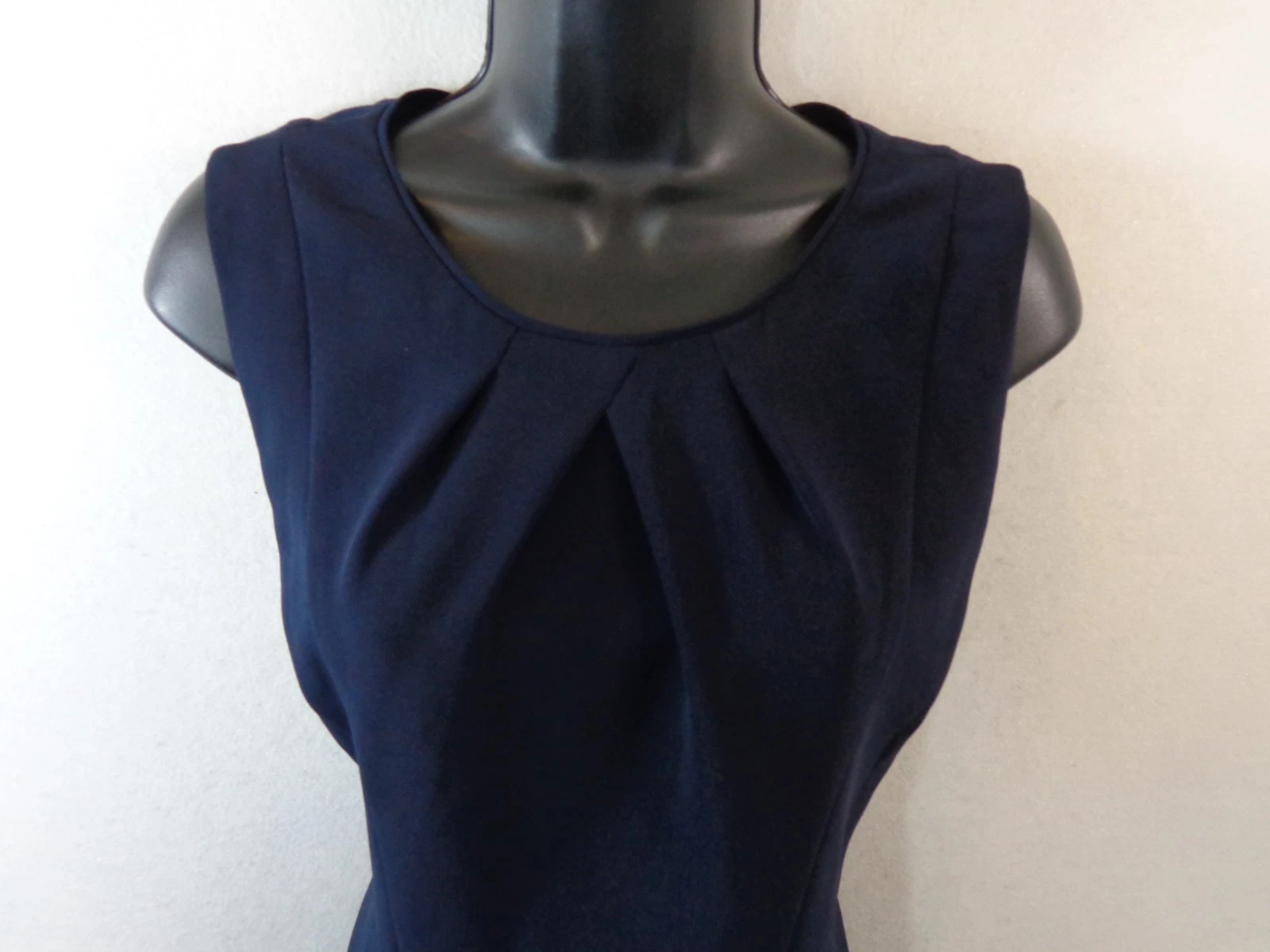 VETEMENTS Abito Talbot's donna 6 blu navy senza maniche plissettato cambio