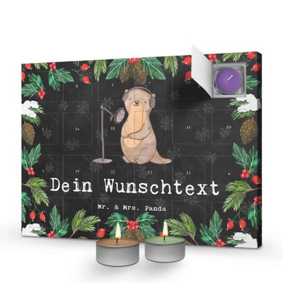 Personalisierter Duftkerzen Adventskalender Otter Podcast aufnehmen - Geschenk