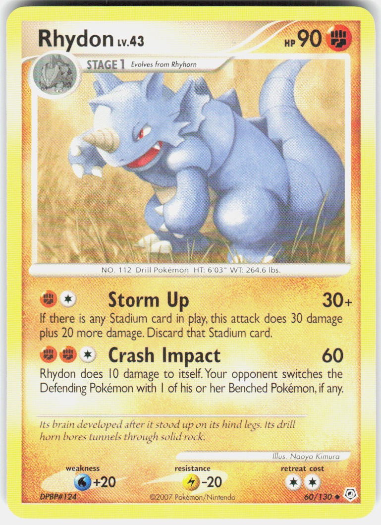 Rhydon 60/130 Diamond and Pearl Pokemon