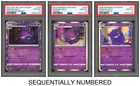 Pokemon PSA 10*3 Gengar Holo SM4S & S1W & S4a Japanese