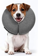 Inflatable Dog Cone Collar   Soft Dog Cone Donut Post Surgical Small Grey