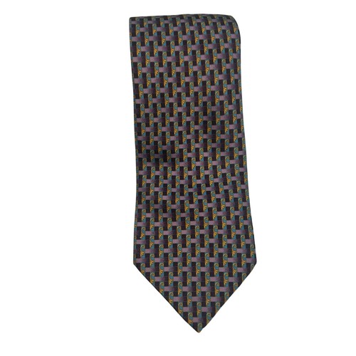 Brioni 100% silk men's purple all over print hand made in Italy tie - Picture 2 of 7