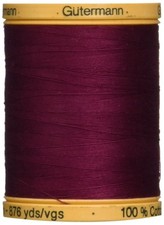 Gutermann Natural Cotton Thread Solids 876yd, Burgundy