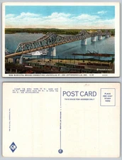 New Municipal Bridge Louisville KY Jeffersonville IND Postcard