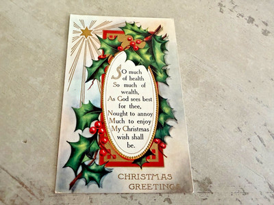 Vintage Christmas Greetings So Much Of Health So Much Of Wealth Postcard