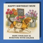 Beagle - Happy Birthday Mum Card Envelope - Personalised dog card - Mother Mum
