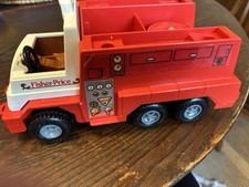 Vintage 1983 Fisher Price Red Fire Truck Toy Little People